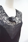 1930s Silk satin & lace dress - Extra small
