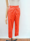 1950s Red cotton zip ankle pants- Extra small
