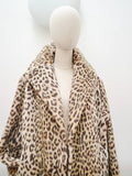 1960s Wide collar leopard print coat - Large