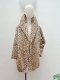 1960s Wide collar leopard print coat - Large