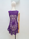 1970s Cobweb crochet waistcoat - XS S