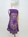 1970s Cobweb crochet waistcoat - XS S