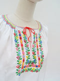 1950s Embroidered folk blouse - Medium