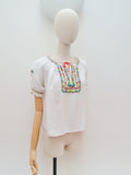1950s Embroidered folk blouse - Medium