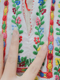 1950s Embroidered folk blouse - Medium