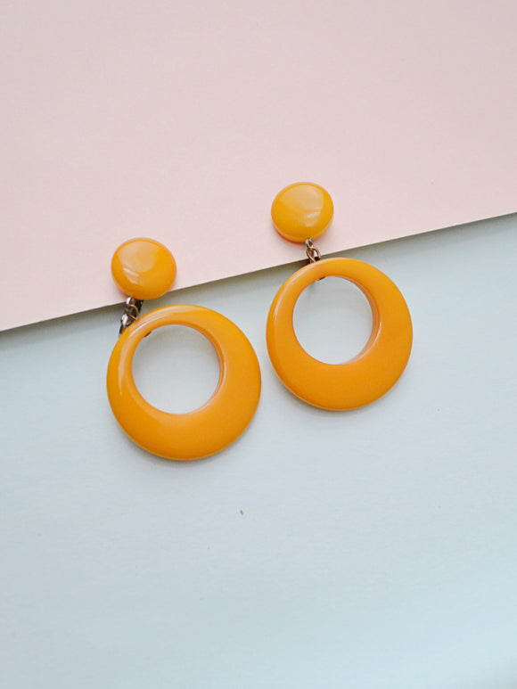 1950s Egg yolk Bakelite hoops