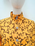1960s Printed cotton high neck shirt