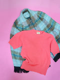 1960s Pink Pringle sweater top - Small Medium