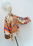 1970s Jean Varon harlequin blouse - Small Medium