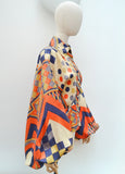 1970s Jean Varon harlequin blouse - Small Medium