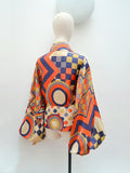 1970s Jean Varon harlequin blouse - Small Medium