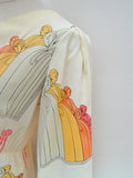 1970s Erté illustration print Jean Varon dress - Medium