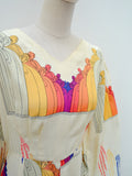 1970s Erté illustration print Jean Varon dress - Medium