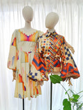 1970s Jean Varon harlequin blouse - Small Medium