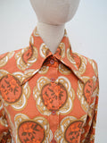 1970s Dagger collar viyella blouse - Medium