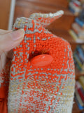 1960s Orange check woollen cape - Small Medium