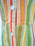 1950s Stripe cotton dress - Small