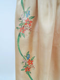 1930s Handpainted silk skirt & scarf set - Small