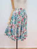 1940s Floral rayon full skirt - Extra small