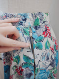 1940s Floral rayon full skirt - Extra small