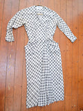 1940s Snowflake print silk dress - Extra small