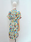 1950s Printed towelling dressing robe - Medium Large