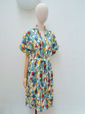 1950s Printed towelling dressing robe - Medium Large