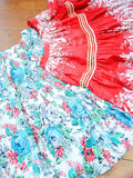 1940s Floral rayon full skirt - Extra small