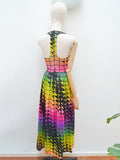 1970s Rainbow maxi dress - Extra small
