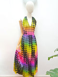 1970s Rainbow maxi dress - Extra small