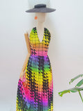 1970s Rainbow maxi dress - Extra small
