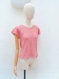 1930s 40s Crocheted cotton top - Extra small