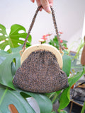 1930s Beaded silk celluloid frame handbag
