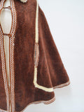1970s Reversible printed fleece cape