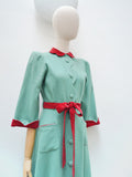 1940s Wool & velvet robe - Extra small