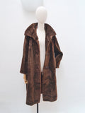 1960s Faux fur Astraka wide collar coat - Medium Large