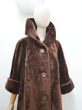 1960s Faux fur Astraka wide collar coat - Medium Large
