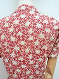 1940s Printed rayon day dress - Small