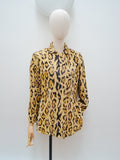 1960s Leopard print velvet jacket - Extra small Small