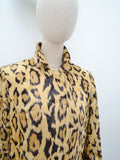 1960s Leopard print velvet jacket - Extra small Small