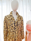 1960s Leopard print velvet jacket - Extra small Small