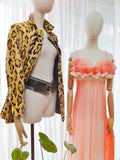 1960s Leopard print velvet jacket - Extra small Small