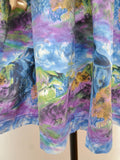 1950s 60s Mountain scenic print skirt - Small