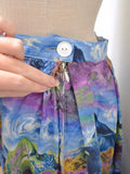 1950s 60s Mountain scenic print skirt - Small