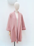 1950s Pink wool swagger coat
