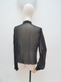 1940s Sheer embroidered blouse - Large (XL)