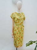 1960s Pure silk floral day dress - S