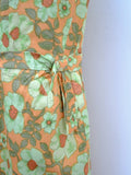 1960s Pure silk floral day dress - S
