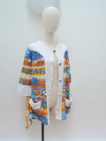 1970s Printed towelling coverup - Small Medium