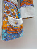 1970s Printed towelling coverup - Small Medium